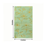 50 Pack Sage Green 2-Ply Paper Party Napkins with Gold Magnolia Flowers Print