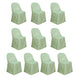 10 Pack Sage Green Polyester Folding Chair Covers, Reusable Stain Resistant Slip On Chair#whtbkgd