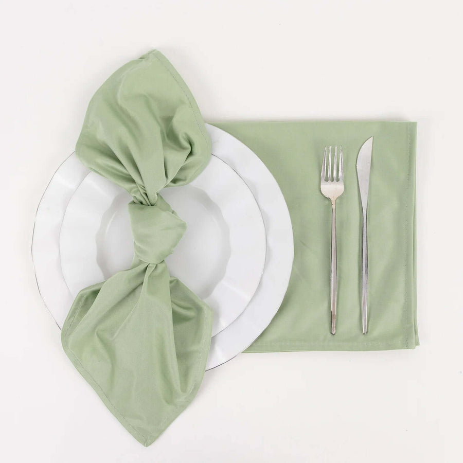 5 Pack Sage Green Premium Scuba Cloth Napkins, Wrinkle-Free Reusable Dinner Napkins - 20x20inch