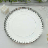 13Inch Heavy Duty Paper Charger Plates, Disposable Serving Tray Round With Scalloped Rims