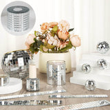 3 Pack Silver Self-Adhesive Glass Mirrors Mosaic Rolls, 9ft Mini Square Real Glass Mirror Tiles