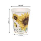 24 Pack | 10oz Sunflower Paper Cups, Disposable Party Cups, All Purpose Use