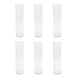 6 Pack | 20Inch Round Heavy Duty Clear Cylinder Glass Vases, Tall Flower Vase