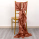 5 Pack Terracotta (Rust) Curly Willow Chiffon Satin Chair Sashes