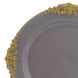 10 Pack Transparent Black Disposable Party Plates with Gold Leaf Embossed Baroque Rim#whtbkgd