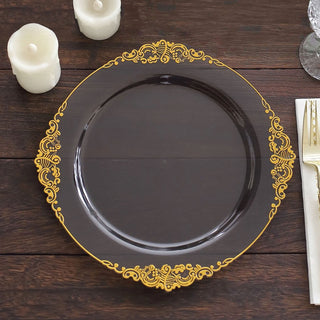 Elegant and Stylish Transparent Black Disposable Party Plates