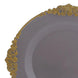 10 Pack Transparent Black Disposable Salad Plates Gold Leaf Embossed Baroque Rim#whtbkgd