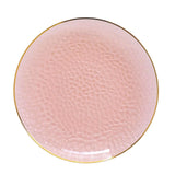 10 Pack Transparent Blush Hammered Disposable Charger Plates Round Plastic Serving Plates#whtbkgd