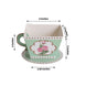 25 Pack Turquoise Mini Teacup and Saucer Gift Boxes with Rose Floral Print