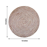 6 Pack Wheat Woven Rattan Print Disposable Dining Table Mats, 13inch Round Cardstock Paper