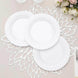 10 Pack 7inch White Basketweave Rim Plastic Salad Dessert Plates, Round Disposable Appetizer Plates