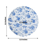 100 Pack White Blue French Toile Party Plates with Scalloped Rim