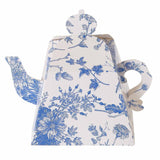 25 Pack White Blue Mini Teapot Party Favor Boxes with Chinoiserie Floral Print Gift Boxes#whtbkgd