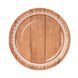 25 Pack Brown Wood Grain Print 9inch Disposable Party Plates With Floral Lace Rim#whtbkgd