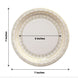 25 Pack White Disposable Salad Plates With Gold Basketweave Pattern Rim, 7inch Round