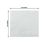 50 Pack White Embossed Paper Beverage Napkins With French Swirl Pattern, Soft 2-ply Disposable Party