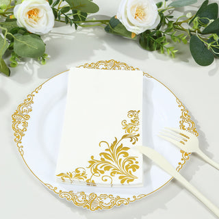 <h3 style="margin-left:0px;"><strong>Perfect for Every Occasion - White Gold Floral Paper Napkins</strong>