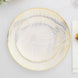 7inch White Gold Wave Brush Stroked Disposable Salad Plates, Plastic Appetizer Dessert Party Plates