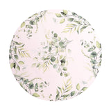 6 Pack White Green Cardboard Paper Charger Plates with Eucalyptus Leaves Print,13inch Round #whtbkgd
