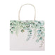 12 Pack White Green Eucalyptus Leaves Paper Party Favor Bags With Handles, Gift Goodie Bags#whtbkgd