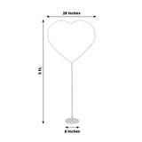 2 Pack White Heart Shaped Plastic Balloon Holder Column, 5ft Balloon Arch Stand Kit