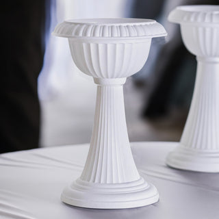White Italian Inspired Pedestal Stand for Stunning Event Decor
