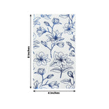 50 Pack White 2-Ply Paper Party Napkins with Blue Magnolia Flowers Print