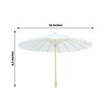 4 Pack | White 16inch Parasol Paper/Bamboo Umbrellas Wedding Party Favors