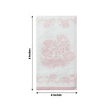 50 Pack White Pink 2-Ply Paper Party Napkins in French Toile Floral Pattern