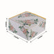 25 Pack White Pink Peony Flowers Print Paper Favor Boxes with Gold Edge, Gift Box