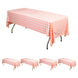 5 Pack White Pink Rectangular Waterproof Plastic Tablecloths in Buffalo Plaid Style