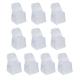 10 Pack White Polyester Folding Chair Covers, Reusable Stain Resistant Slip On Chair Covers#whtbkgd