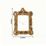 4 Pack White Resin Vintage Ornate Photo Frames, Rectangle Mini Picture Frame Party Favor