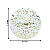 10 Pack White Round Plastic Party Plates with Gold Leaf Design, 