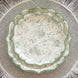 25 Pack Sage Green Floral Leaf Print Disposable Party Plates with Scalloped Rims