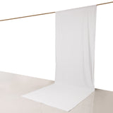 White Scuba Polyester Event Curtain Drapes, Inherently Flame Resistant Backdrop Event Panel Wrinkle 