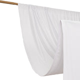 White Scuba Polyester Event Curtain Drapes, Inherently Flame Resistant Backdrop Event Panel Wrinkle 