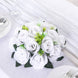 2 Pack White Silk Rose Flower Balls For Centerpieces, Artificial Kissing Balls