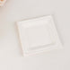 50 Pack | 6inch White Square Biodegradable Bagasse Salad Plates, Appetizer Dessert Party Plates