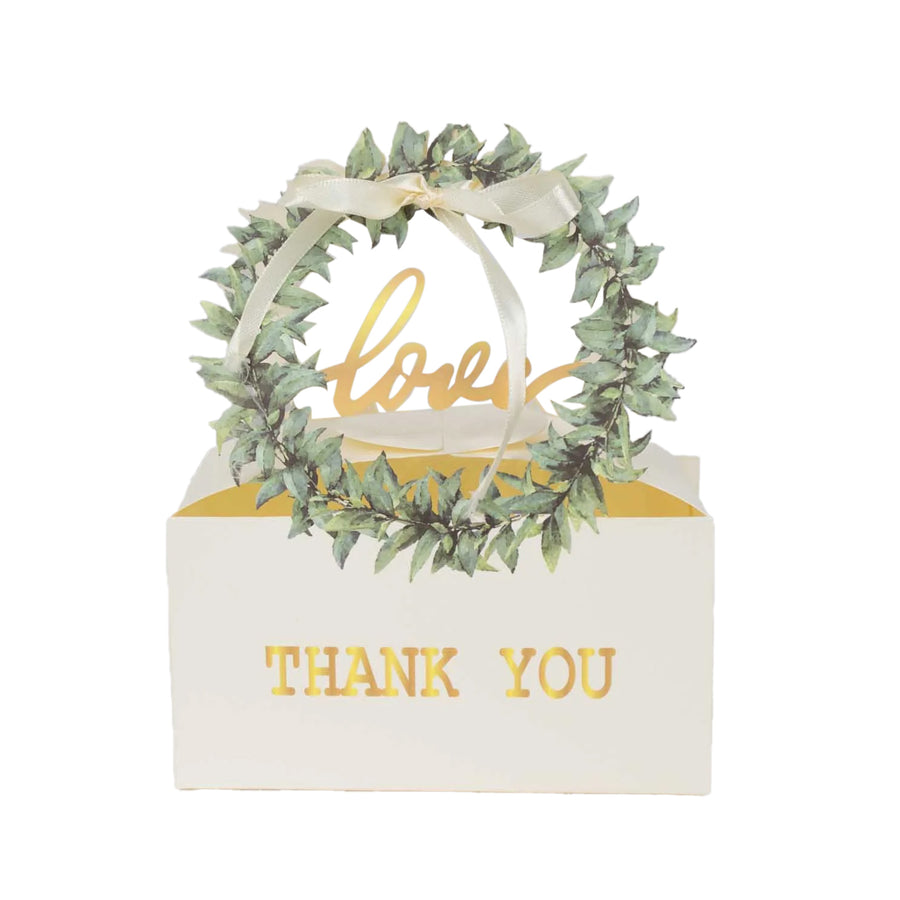 25 Pack White Thank You Candy Treat Boxes with Ribbon#whtbkgd