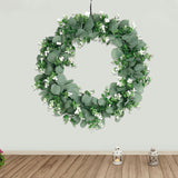 2 Pack | 21inch White Tip Artificial Eucalyptus Genlisea Leaf Mix Wreaths