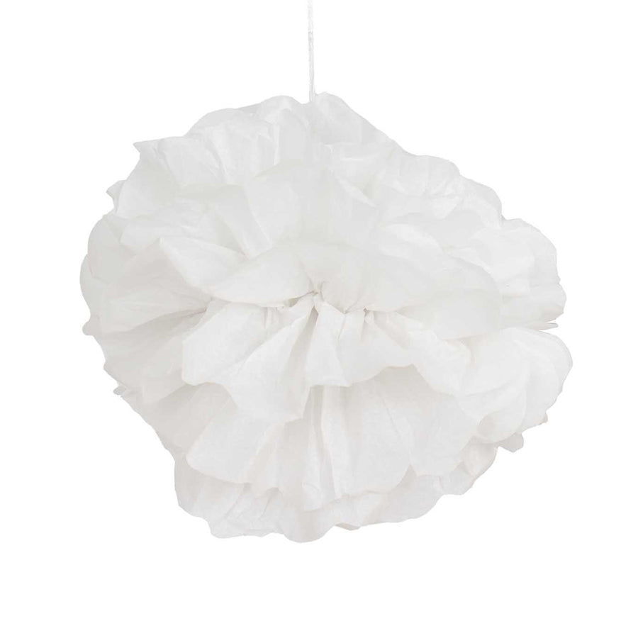 6 Pack 8inch White Tissue Paper Pom Poms Flower Balls, Ceiling Wall Hanging Decorations#whtbkgd