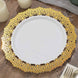 10 Pack | 10inch White with Gold Lace Rim Lunch Party Plastic Plates