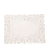 100 Pcs | 14inch x 10inch Rectangle White Lace Paper Doilies, Food Grade Paper Placemats