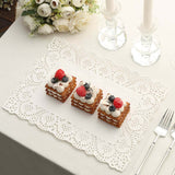 100 Pcs | 14inch x 10inch Rectangle White Lace Paper Doilies, Food Grade Paper Placemats