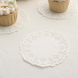 100 Pcs | 4inch Round White Lace Paper Doilies, Food Grade Paper