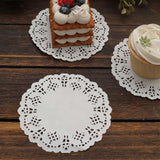 100 Pcs | 4inch Round White Lace Paper Doilies, Food Grade Paper