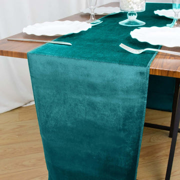 12"x108" Peacock Teal Premium Velvet Sheen Finish Table Runner