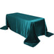 90x132inch Peacock Teal Satin Seamless Rectangular Tablecloth