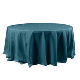 120Inch Peacock Teal Polyester Round Tablecloth